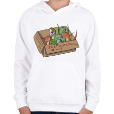 PRINTFASHION Free velociraptors - Gyerek kapucnis pulóver - Fehér gyerek pulóver, kardigán