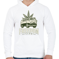 PRINTFASHION freedom club - weed and travel - Férfi kapucnis pulóver - Fehér