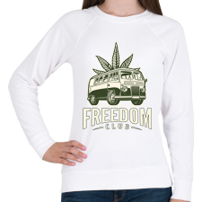 PRINTFASHION freedom club - weed and travel - Női pulóver - Fehér női pulóver, kardigán