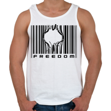 PRINTFASHION Freedom - Férfi atléta - Fehér atléta, trikó