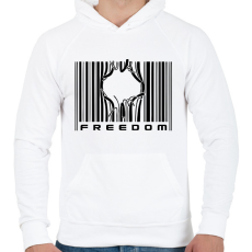 PRINTFASHION Freedom - Férfi kapucnis pulóver - Fehér