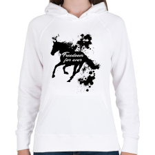 PRINTFASHION freedom for ever - Női kapucnis pulóver - Fehér női pulóver, kardigán