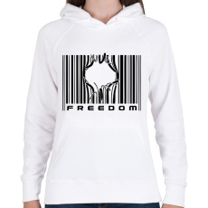PRINTFASHION Freedom - Női kapucnis pulóver - Fehér