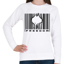 PRINTFASHION Freedom - Női pulóver - Fehér női pulóver, kardigán