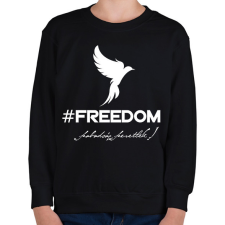 PRINTFASHION #freedoom fehér - Gyerek pulóver - Fekete gyerek pulóver, kardigán