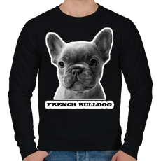 PRINTFASHION french bulldog - Férfi pulóver - Fekete