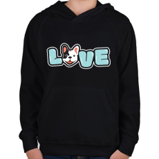 PRINTFASHION French Bulldog - Gyerek kapucnis pulóver - Fekete