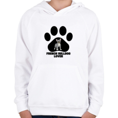 PRINTFASHION French Bulldog Lover - Gyerek kapucnis pulóver - Fehér