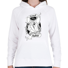 PRINTFASHION french bulldog - Női kapucnis pulóver - Fehér női pulóver, kardigán