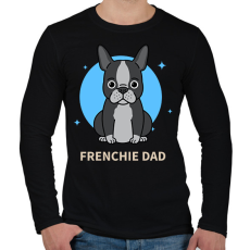 PRINTFASHION Frenchie Dad - Férfi hosszú ujjú póló - Fekete
