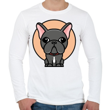 PRINTFASHION Frenchie - Férfi hosszú ujjú póló - Fehér férfi póló