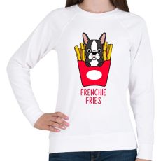 PRINTFASHION Frenchie Fries  - Női pulóver - Fehér