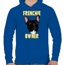 PRINTFASHION FRENCHIE OWNER 2 - Férfi kapucnis pulóver - Királykék férfi pulóver, kardigán