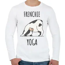 PRINTFASHION FRENCHIE YOGA - Férfi hosszú ujjú póló - Fehér férfi póló