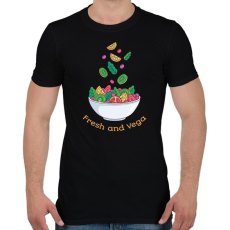 PRINTFASHION Fresh and Vega - Férfi póló - Fekete