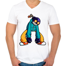 PRINTFASHION Friday Night Funkin' - Whitty - Férfi V-nyakú póló - Fehér