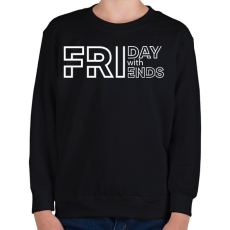 PRINTFASHION Friday with Friends - white - Gyerek pulóver - Fekete