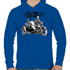 PRINTFASHION fRIDEay - Férfi kapucnis pulóver - Királykék férfi pulóver, kardigán