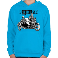 PRINTFASHION fRIDEay - Gyerek kapucnis pulóver - Azúrkék