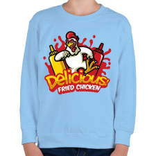PRINTFASHION Fried Chicken - Gyerek pulóver - Világoskék gyerek pulóver, kardigán