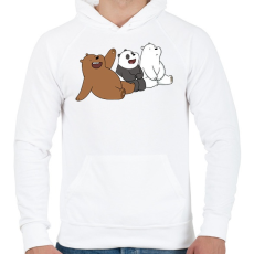 PRINTFASHION Friend Bears 2 - Férfi kapucnis pulóver - Fehér