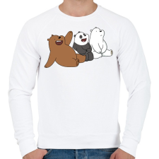 PRINTFASHION Friend Bears 2 - Férfi pulóver - Fehér férfi pulóver, kardigán