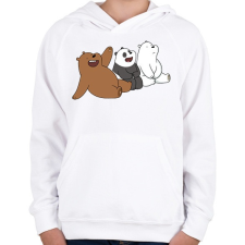 PRINTFASHION Friend Bears 2 - Gyerek kapucnis pulóver - Fehér gyerek pulóver, kardigán