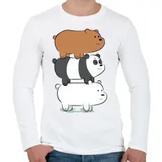 PRINTFASHION Friend Bears 3 - Férfi hosszú ujjú póló - Fehér