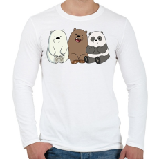 PRINTFASHION Friend Bears - Férfi hosszú ujjú póló - Fehér