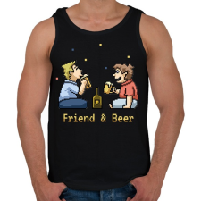 PRINTFASHION Friend & Beer - Férfi atléta - Fekete atléta, trikó
