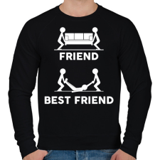 PRINTFASHION Friend - Best friend (white) - Férfi pulóver - Fekete férfi pulóver, kardigán