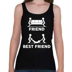PRINTFASHION Friend - Best friend (white) - Női atléta - Fekete