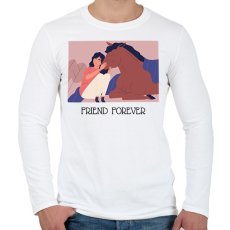 PRINTFASHION Friend forever - Lovas minta - Férfi hosszú ujjú póló - Fehér