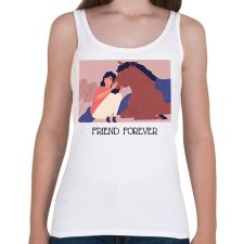 PRINTFASHION Friend forever - Lovas minta - Női atléta - Fehér női trikó