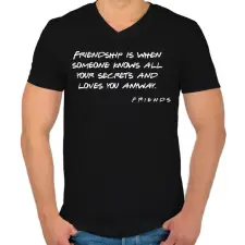 PRINTFASHION Friends 07 - Férfi V-nyakú póló - Fekete férfi póló