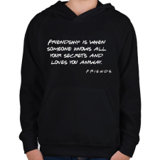 PRINTFASHION Friends 07 - Gyerek kapucnis pulóver - Fekete gyerek pulóver, kardigán