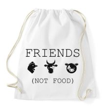 PRINTFASHION FRIENDS, NOT FOOD. - Sportzsák, Tornazsák - Fehér tornazsák