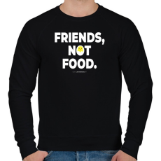 PRINTFASHION Friends, not food. - Vegán aktivista grafika #8 - Férfi pulóver - Fekete