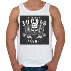 PRINTFASHION Friss jogsis - Maradj távol! - Férfi atléta - Fehér