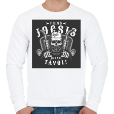 PRINTFASHION Friss jogsis - Maradj távol! - Férfi pulóver - Fehér férfi pulóver, kardigán