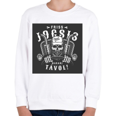 PRINTFASHION Friss jogsis - Maradj távol! - Gyerek pulóver - Fehér