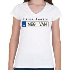 PRINTFASHION Friss jogsis - Női V-nyakú póló - Fehér női póló