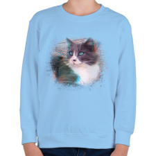 PRINTFASHION Fröcskölt macska - Gyerek pulóver - Világoskék gyerek pulóver, kardigán