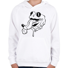 PRINTFASHION Frog with drug - Gyerek kapucnis pulóver - Fehér gyerek pulóver, kardigán