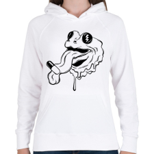 PRINTFASHION Frog with drug - Női kapucnis pulóver - Fehér női pulóver, kardigán