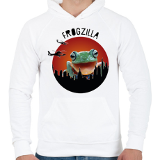 PRINTFASHION Frogzilla - Férfi kapucnis pulóver - Fehér