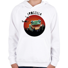 PRINTFASHION Frogzilla - Gyerek kapucnis pulóver - Fehér