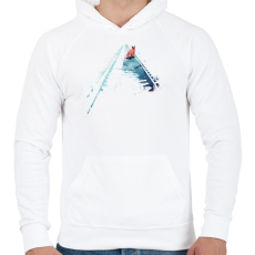 PRINTFASHION From nowhere to nowhere - Férfi kapucnis pulóver - Fehér