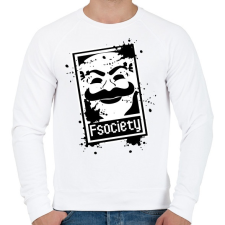 PRINTFASHION Fsociety2 - Férfi pulóver - Fehér férfi pulóver, kardigán