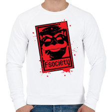 PRINTFASHION Fsociety - Férfi pulóver - Fehér férfi pulóver, kardigán